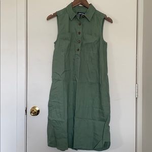 Lands End green canvas sleeveless dress